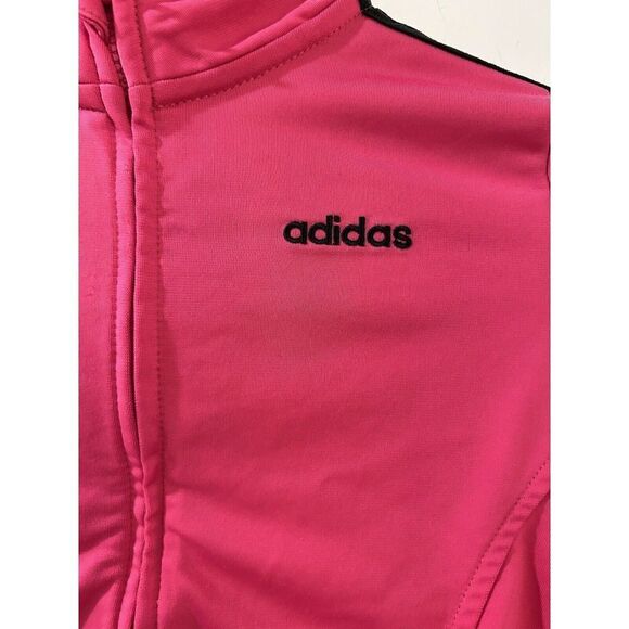 Adidas Girls Pink Peplum Full Zip Jacket Size 6 Youth - Picture 6 of 8